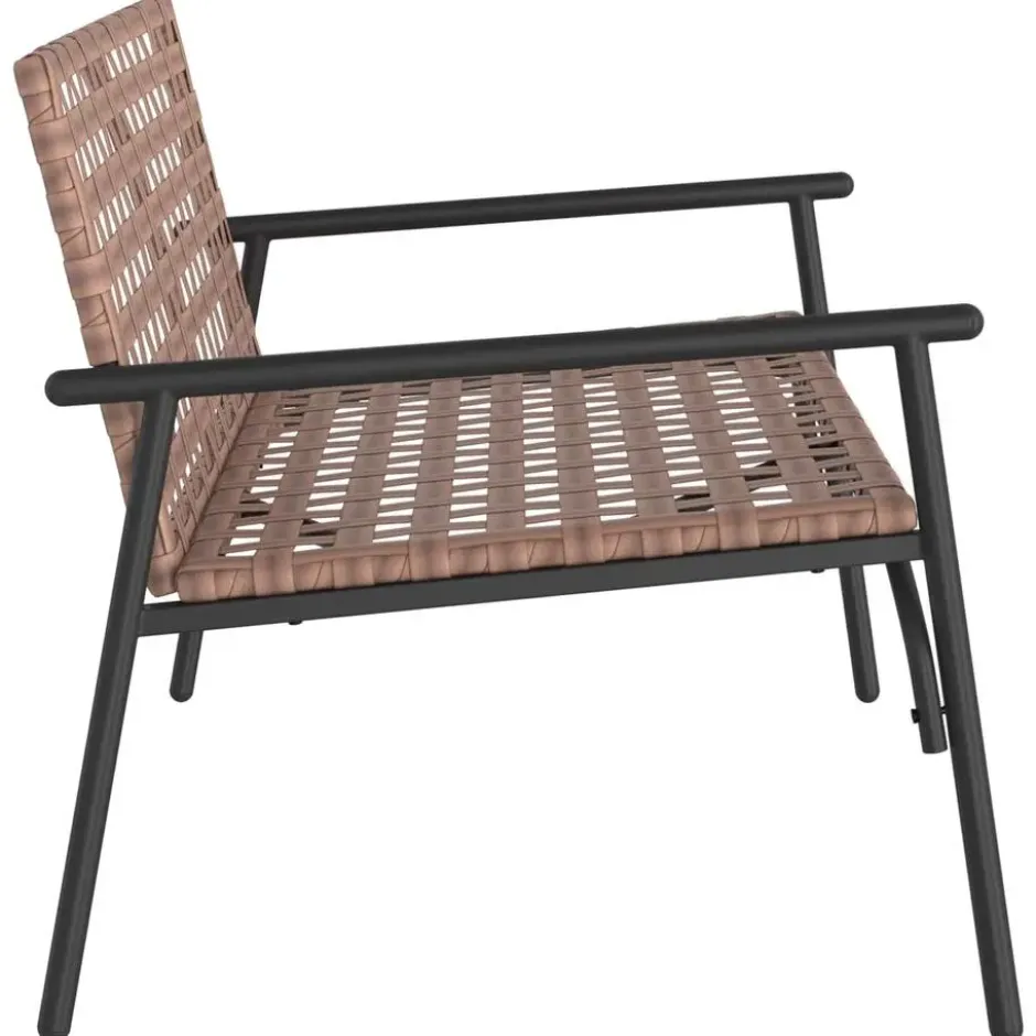 vidaXL - Tuinbank - Zwart - Poly Rattan - 113x79x75 cm