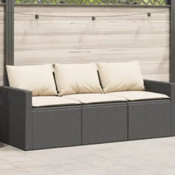 vidaXL - Tuinbank - Zwart - Poly rattan