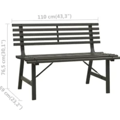 vidaXL - Tuinbank - Zwart - Staal - 110 cm
