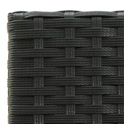 vidaXL - Tuinbarset met Armleuningen - Zwart Poly Rattan - 150x70 cm - 9 St.