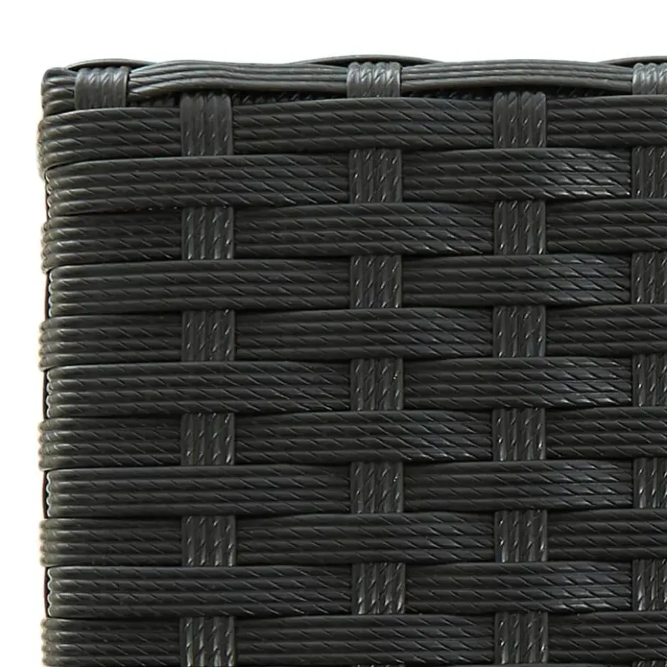 vidaXL - Tuinbarset met Armleuningen - Zwart Poly Rattan - 150x70 cm - 9 St.