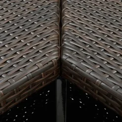 vidaXL - Tuinbarset met L-vormige bartafel - Bruin Poly Rattan - 4 St.