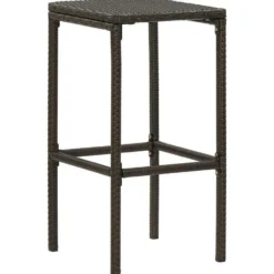 vidaXL - Tuinbarset met L-vormige bartafel - Bruin Poly Rattan - 4 St.