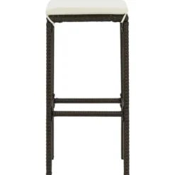 vidaXL - Tuinbarset met L-vormige bartafel - Bruin Poly Rattan - 4 St.