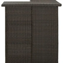 vidaXL - Tuinbarset met L-vormige bartafel - Bruin Poly Rattan - 4 St.