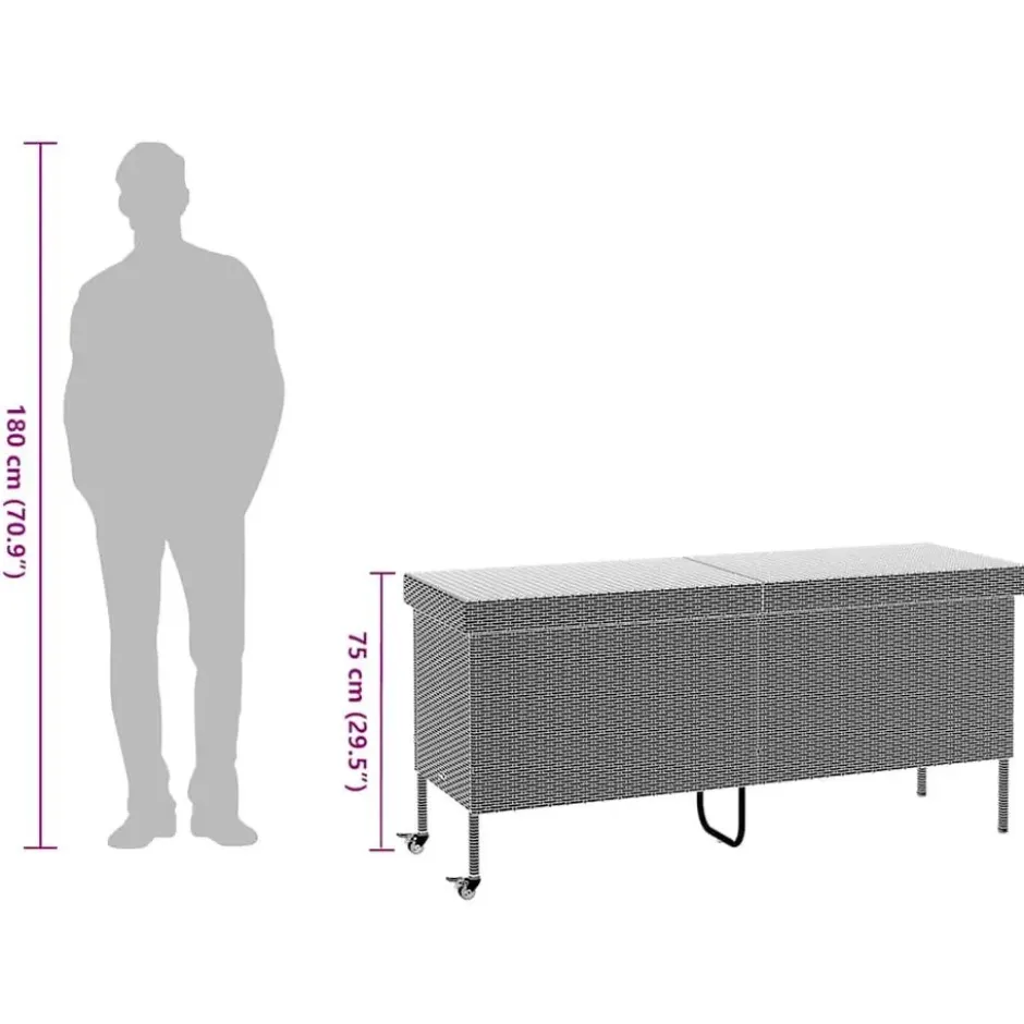 vidaXL - Tuinbox - Beige - Poly rattan