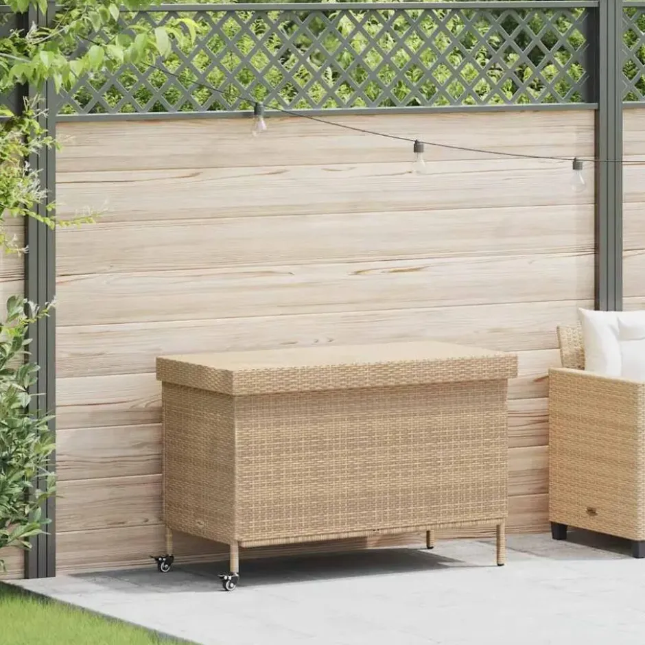 vidaXL - Tuinbox - Beige - Rattan