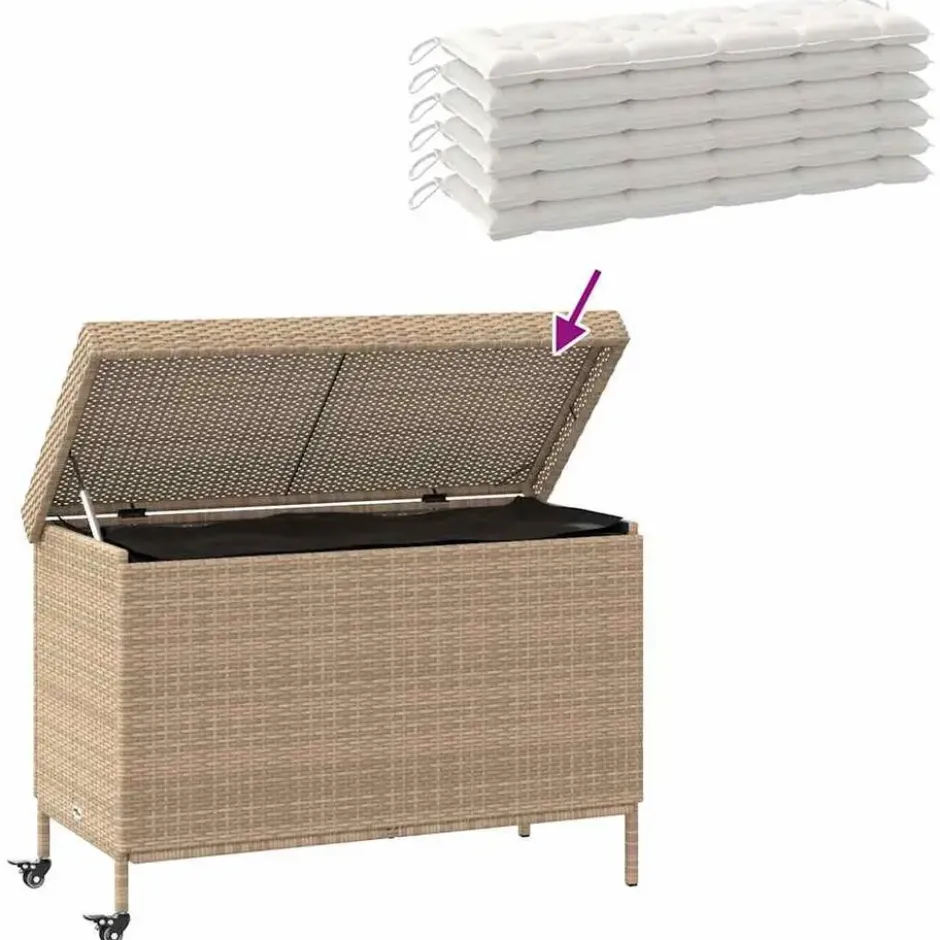 vidaXL - Tuinbox - Beige - Rattan