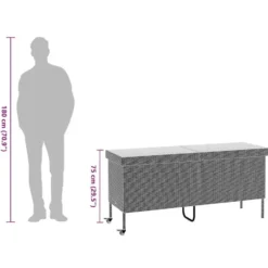 vidaXL - Tuinbox - Grijs - Poly rattan