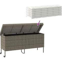 vidaXL - Tuinbox - Grijs - Poly rattan