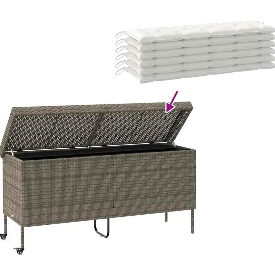 vidaXL - Tuinbox - Grijs - Poly rattan