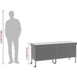 vidaXL - Tuinbox - Grijs - Poly rattan