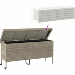vidaXL - Tuinbox - Grijs - Poly rattan