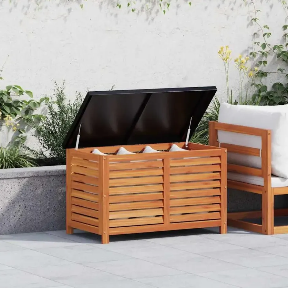 vidaXL - Tuinbox 90x48x55 cm massief eucalyptushout opbergbox