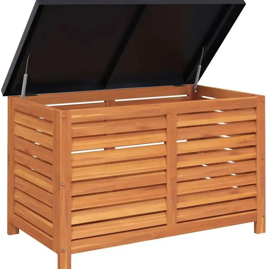 vidaXL - Tuinbox 90x48x55 cm massief eucalyptushout opbergbox