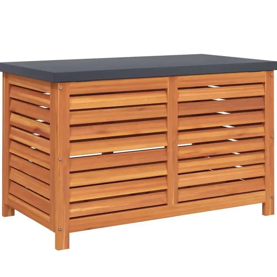 vidaXL - Tuinbox 90x48x55 cm massief eucalyptushout opbergbox