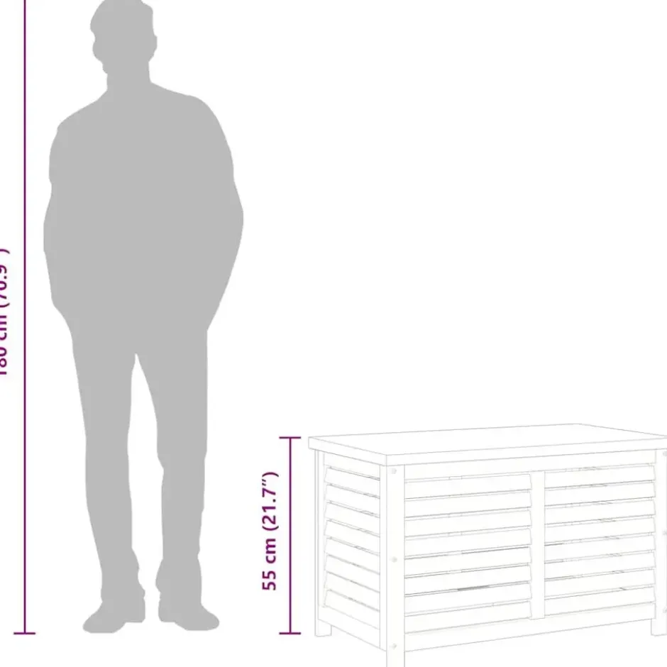 vidaXL - Tuinbox 90x48x55 cm massief eucalyptushout opbergbox