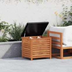 vidaXL - Tuinbox 60x50x55 cm massief eucalyptushout opbergbox
