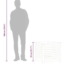 vidaXL - Tuinbox 60x50x55 cm massief eucalyptushout opbergbox
