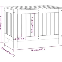 vidaXL - Tuinbox 76x42,5x54 cm massief grenenhout zwart opbergbox buitenbox