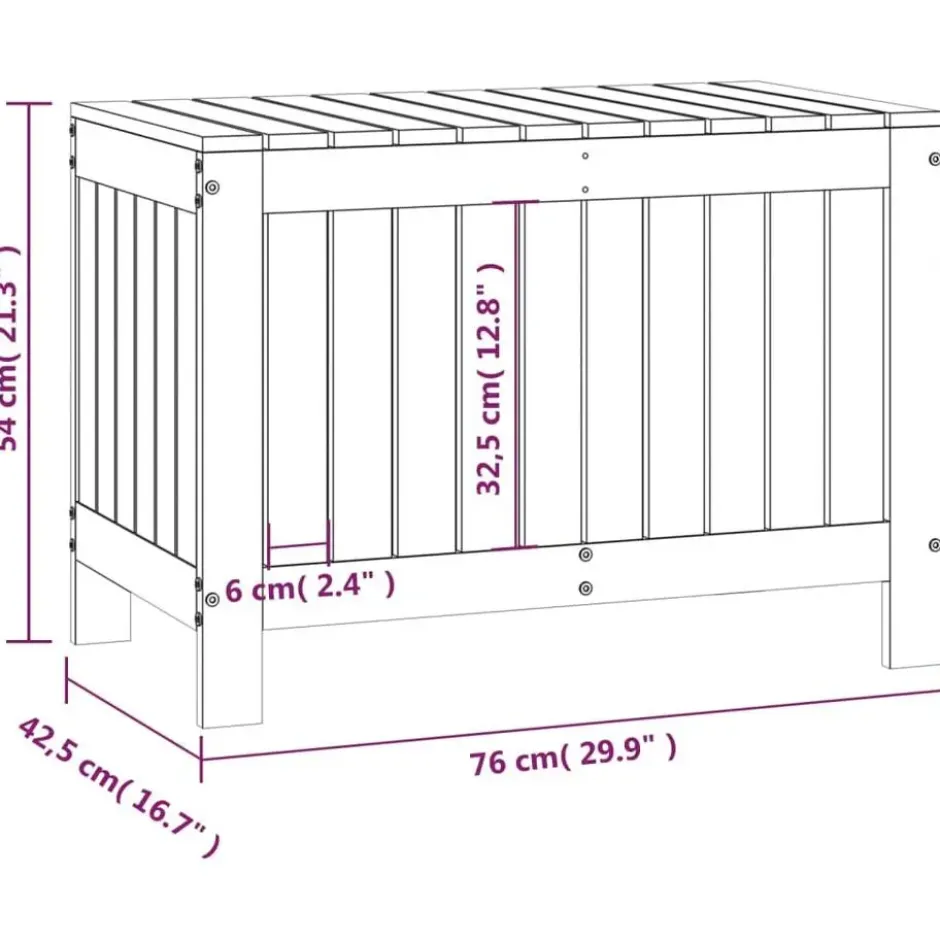 vidaXL - Tuinbox 76x42,5x54 cm massief grenenhout zwart opbergbox buitenbox