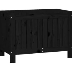 vidaXL - Tuinbox 76x42,5x54 cm massief grenenhout zwart opbergbox buitenbox