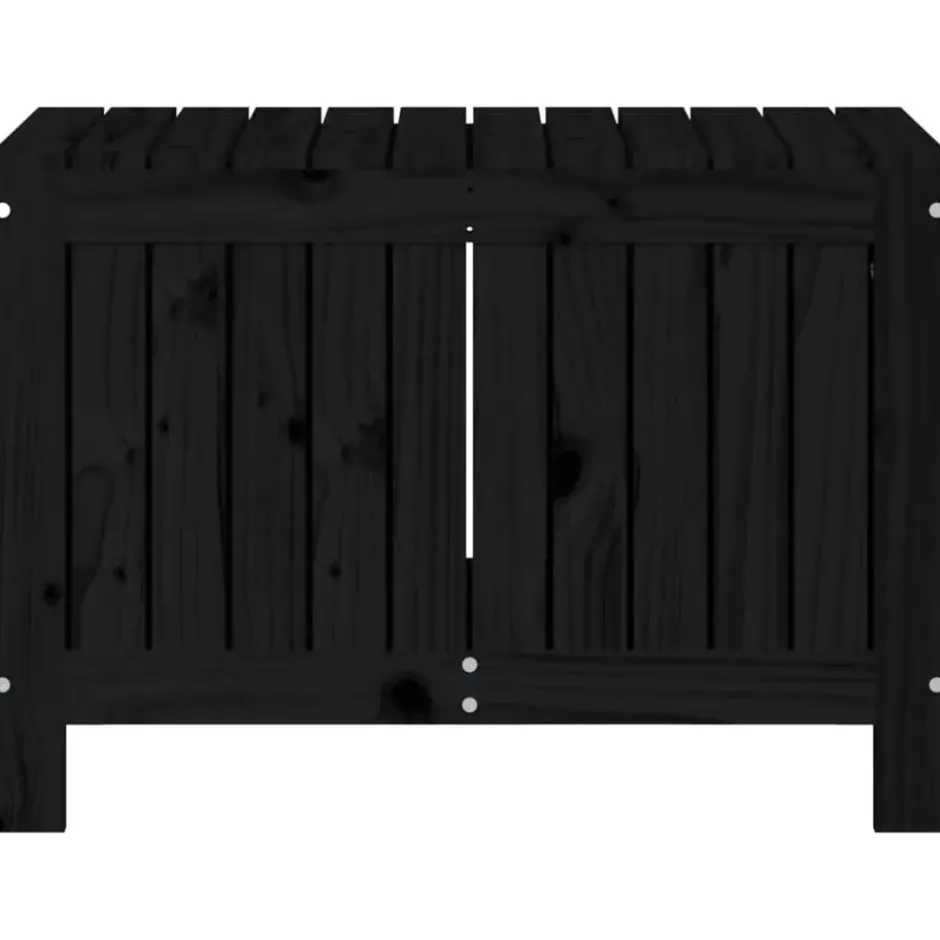 vidaXL - Tuinbox 76x42,5x54 cm massief grenenhout zwart opbergbox buitenbox
