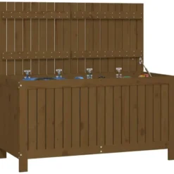 vidaXL - Tuinbox 121x55x64 cm massief grenenhout honingbruin opbergbox buitenbox