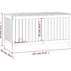 vidaXL - Tuinbox 121x55x64 cm massief grenenhout zwart opbergbox buitenbox
