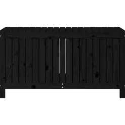 vidaXL - Tuinbox 121x55x64 cm massief grenenhout zwart opbergbox buitenbox