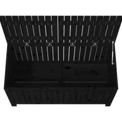vidaXL - Tuinbox 121x55x64 cm massief grenenhout zwart opbergbox buitenbox