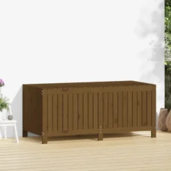 vidaXL - Tuinbox 147x68x64 cm massief grenenhout honingbruin opbergbox buitenbox