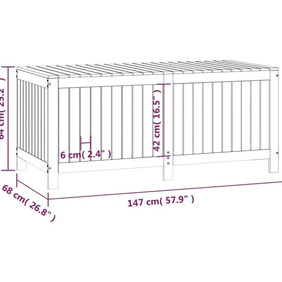 vidaXL - Tuinbox 147x68x64 cm massief grenenhout honingbruin opbergbox buitenbox