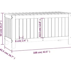 vidaXL - Tuinbox 108x42,5x54 cm - Massief grenenhout - Wit -opbergbox buitenbox