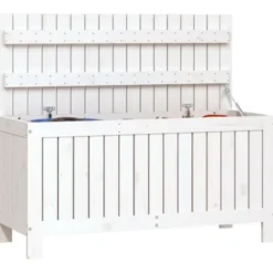 vidaXL - Tuinbox 108x42,5x54 cm - Massief grenenhout - Wit -opbergbox buitenbox