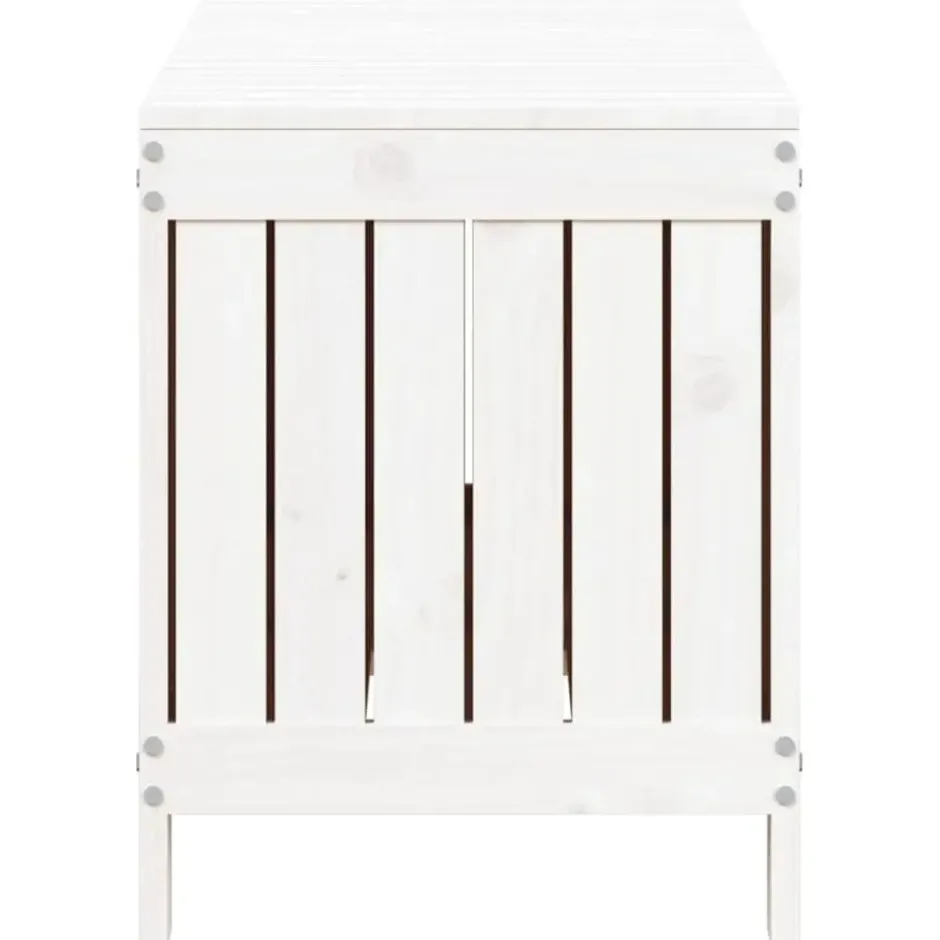 vidaXL - Tuinbox 108x42,5x54 cm - Massief grenenhout - Wit -opbergbox buitenbox