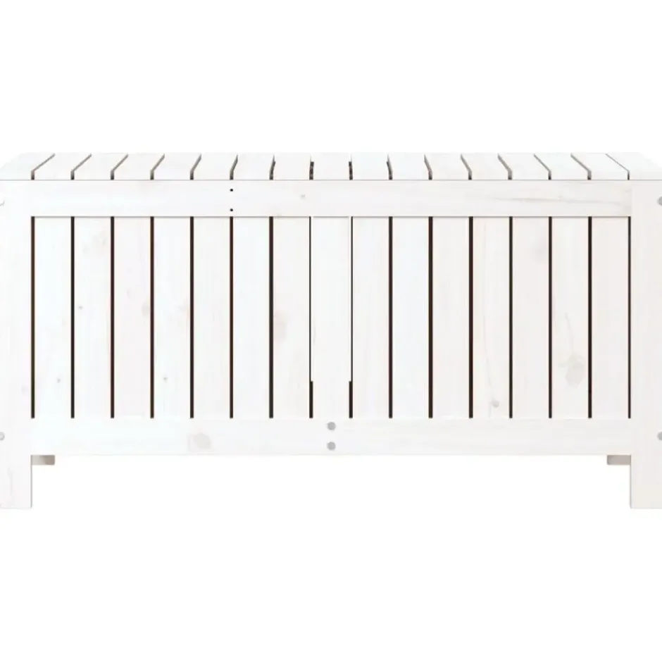 vidaXL - Tuinbox 108x42,5x54 cm - Massief grenenhout - Wit -opbergbox buitenbox