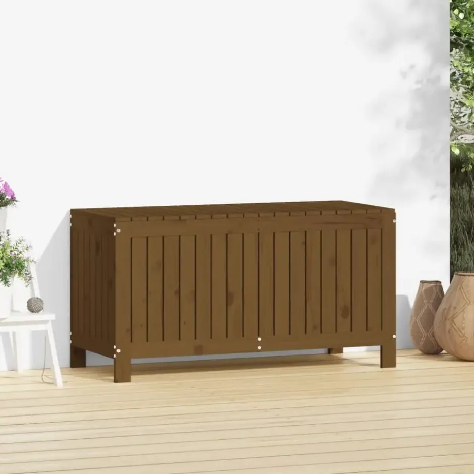 vidaXL - Tuinbox 115x49x60 cm massief grenenhout honingbruin opbergbox buitenbox