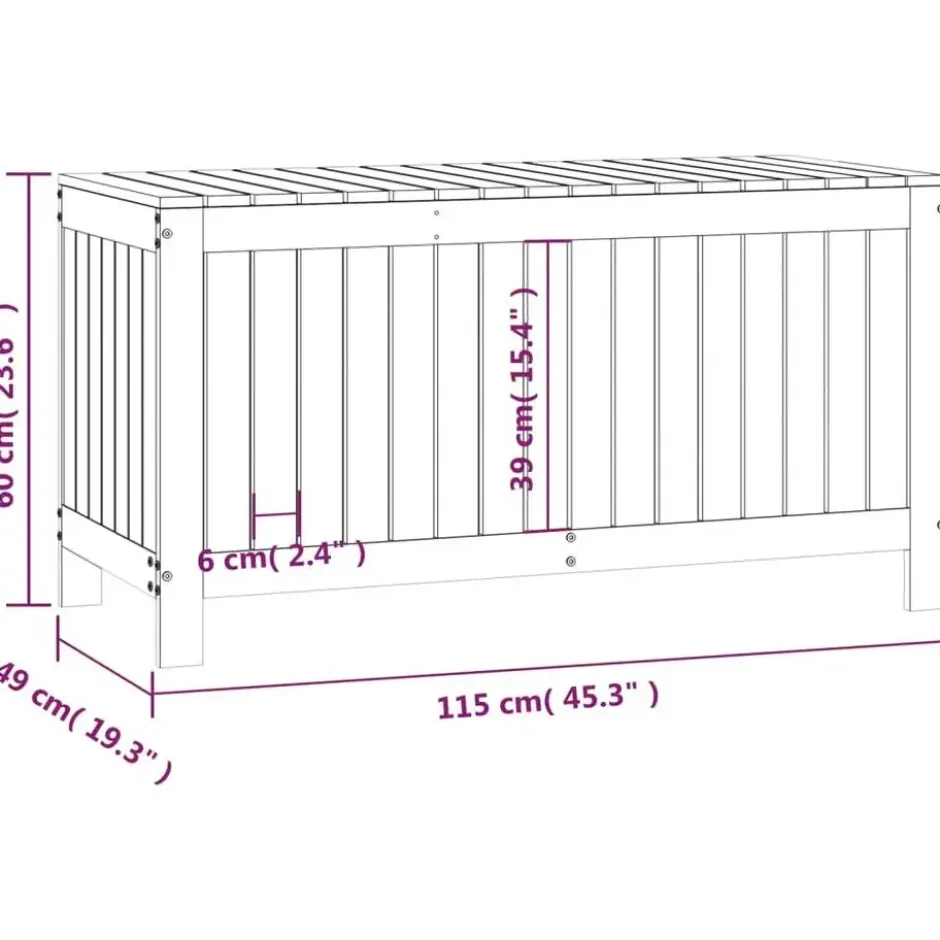 vidaXL - Tuinbox 115x49x60 cm massief grenenhout honingbruin opbergbox buitenbox