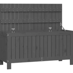 vidaXL - Tuinbox 115x49x60 cm massief grenenhout grijs opbergbox buitenbox