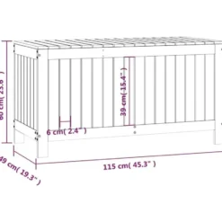 vidaXL - Tuinbox 115x49x60 cm massief grenenhout grijs opbergbox buitenbox