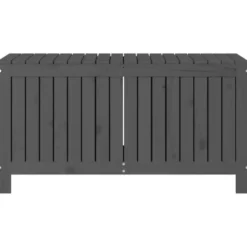 vidaXL - Tuinbox 115x49x60 cm massief grenenhout grijs opbergbox buitenbox