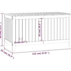vidaXL - Tuinbox 121x55x64 cm massief grenenhout grijs opbergbox buitenbox