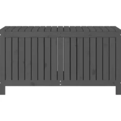 vidaXL - Tuinbox 121x55x64 cm massief grenenhout grijs opbergbox buitenbox