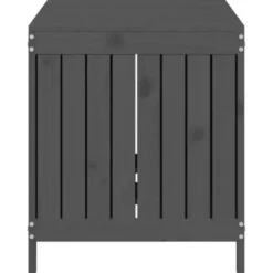 vidaXL - Tuinbox 121x55x64 cm massief grenenhout grijs opbergbox buitenbox