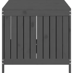 vidaXL - Tuinbox 147x68x64 cm massief grenenhout grijs opbergbox buitenbox
