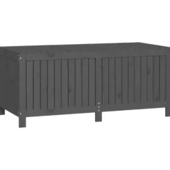 vidaXL - Tuinbox 147x68x64 cm massief grenenhout grijs opbergbox buitenbox