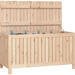 vidaXL - Tuinbox 121x55x64 cm massief grenenhout opbergbox buitenbox