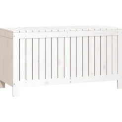 vidaXL - Tuinbox 115x49x60 cm massief grenenhout wit opbergbox buitenbox