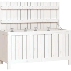 vidaXL - Tuinbox 115x49x60 cm massief grenenhout wit opbergbox buitenbox